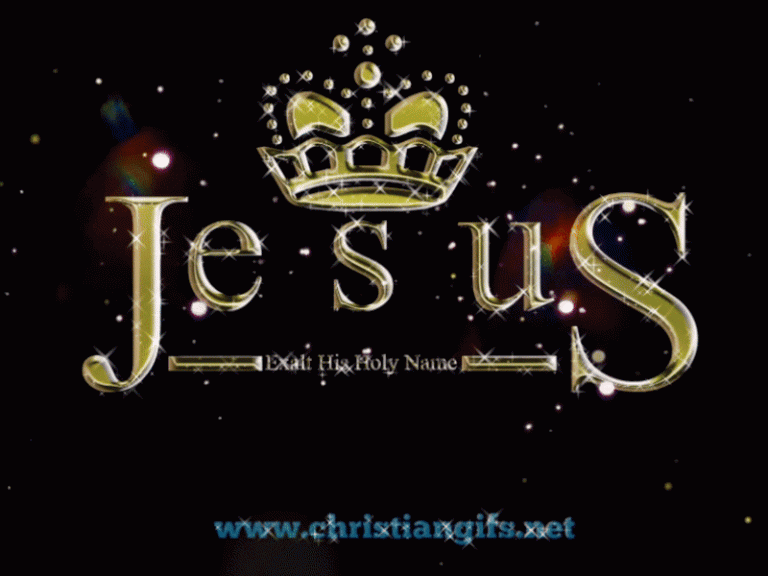 Gold Crown Jesus Exalt His Holy Name - Christian Gifs