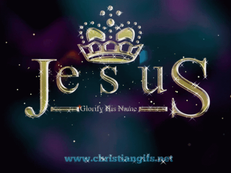 Gold Crown Jesus Glorify His Name - Christian Gifs