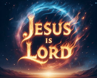Jesus Is Lord In Flaming Text