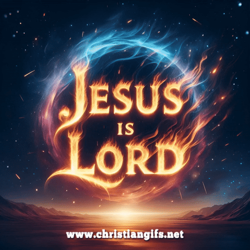 Jesus Is Lord In Flaming Text