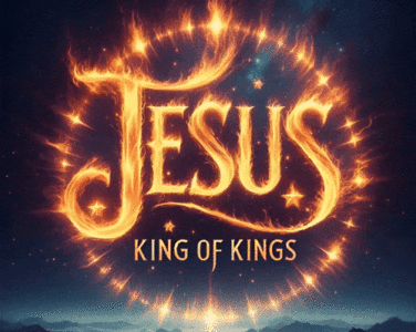 Jesus King Of Kings In Flaming Text