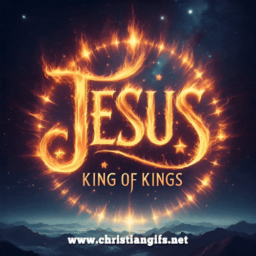 Jesus King Of Kings In Flaming Text