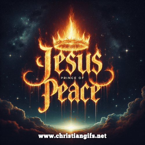 Jesus Prince Of Peace In Flaming Text