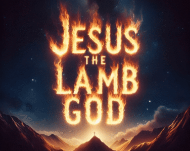 Jesus The Lamb Of God In Flaming Text