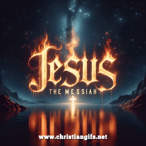 Jesus The Messiah In Flame Text
