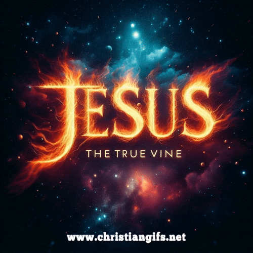 Jesus The True Vine In FlamingText